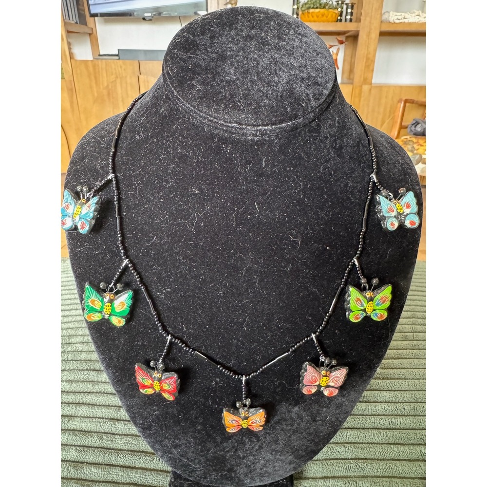 Colorful‎ Butterfly Necklace Beaded Boho Statement Jewelry Gift